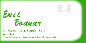 emil bodnar business card